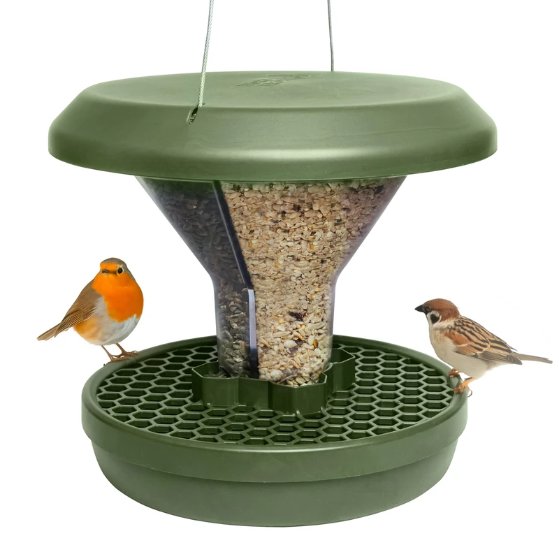 Bird Feeders Hanging Station - Davos - Smart Bird Feeder - No Mess Bird Seed - Seed Tray - Gardening Gifts - Bird Watching Gifts - Bird Table - Robin Food - Blackbird