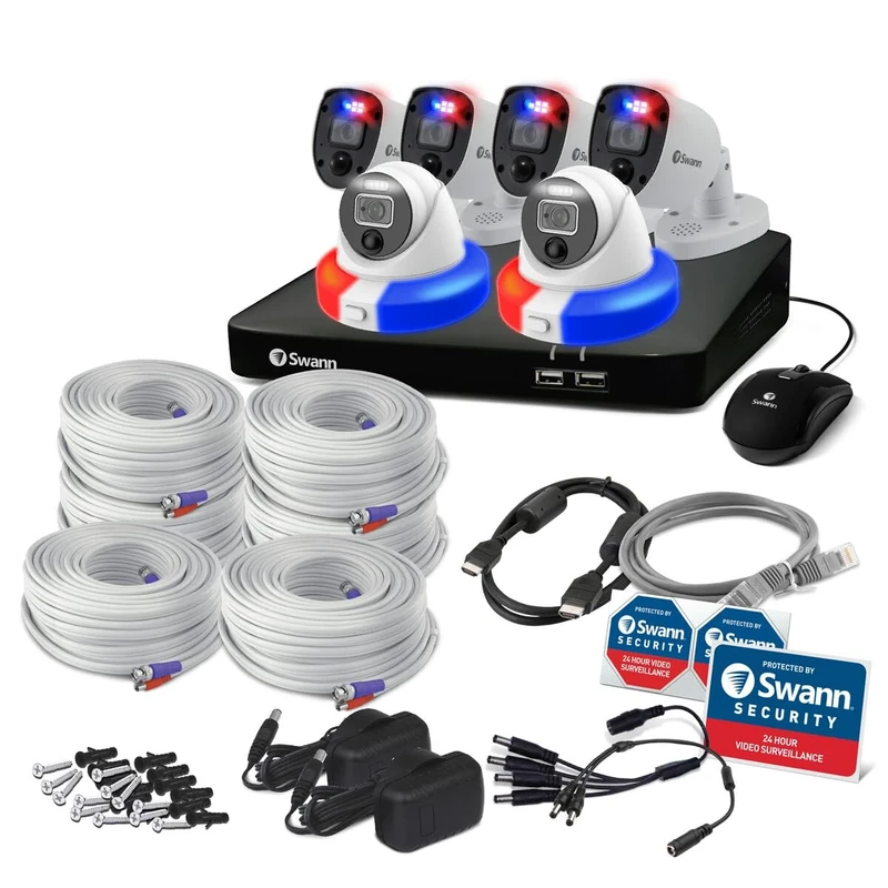 Swann 8 Channel 2TB DVR Recorder with 4K Enforcer Bullet Cameras & 2 x Enforcer Dome Cameras, SWDVK-856804RL2DE