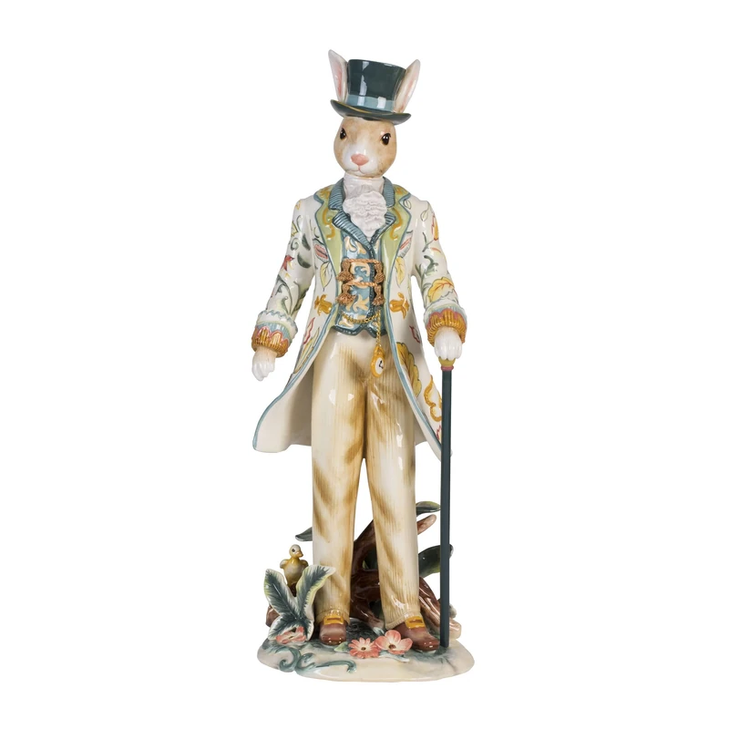 Fitz and Floyd Dapper Rabbit Male Ceramic Figurine 20 inch