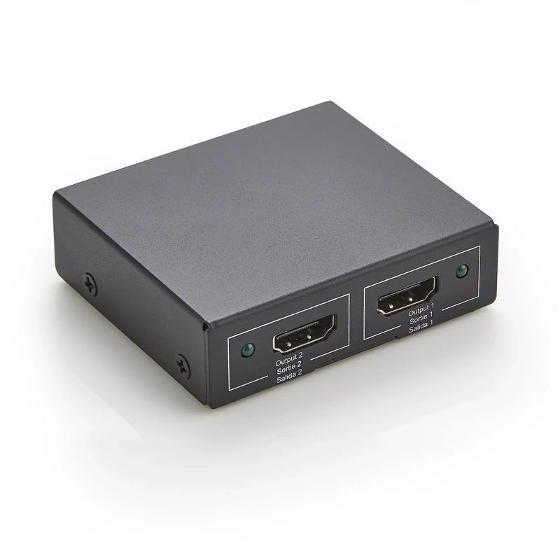 Amazon Basics HDMI Splitter 1-In, 2-Out, 4K @30 Hz for Dual Monitors, Mirror Only, Black