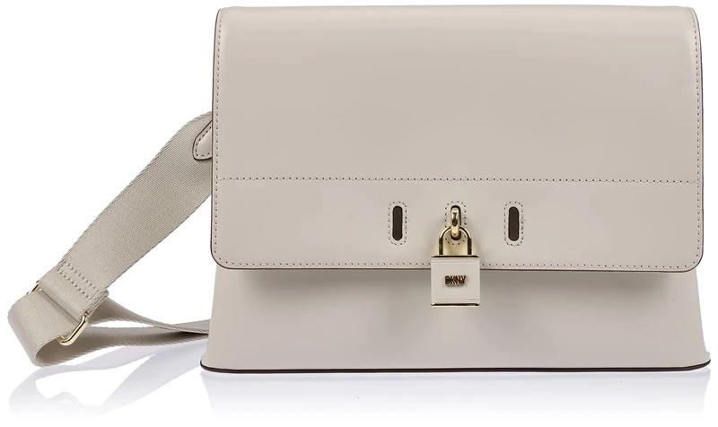 DKNY Women's Flap Crossbody, Pebble Grey, Medium
