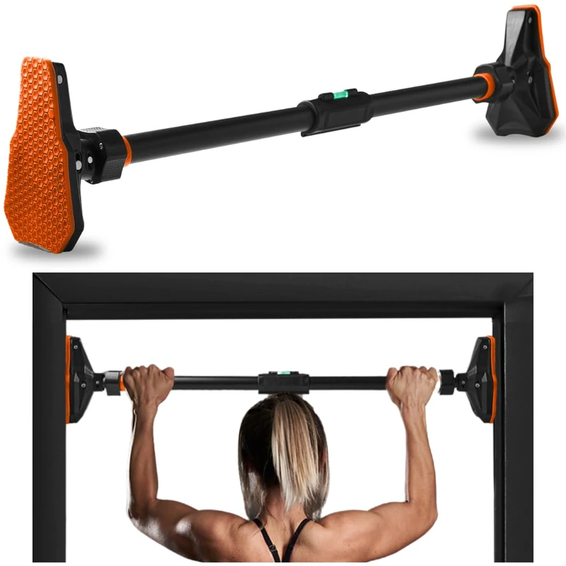 SQUATZ 54” Adjustable Pull-Up Bar, Strength Training Exercise Equipment with Automatic Locking, Adjustable Width 43 to 62 inches, Upper Body Workout Bar for Men and Women Home Gym Exercise