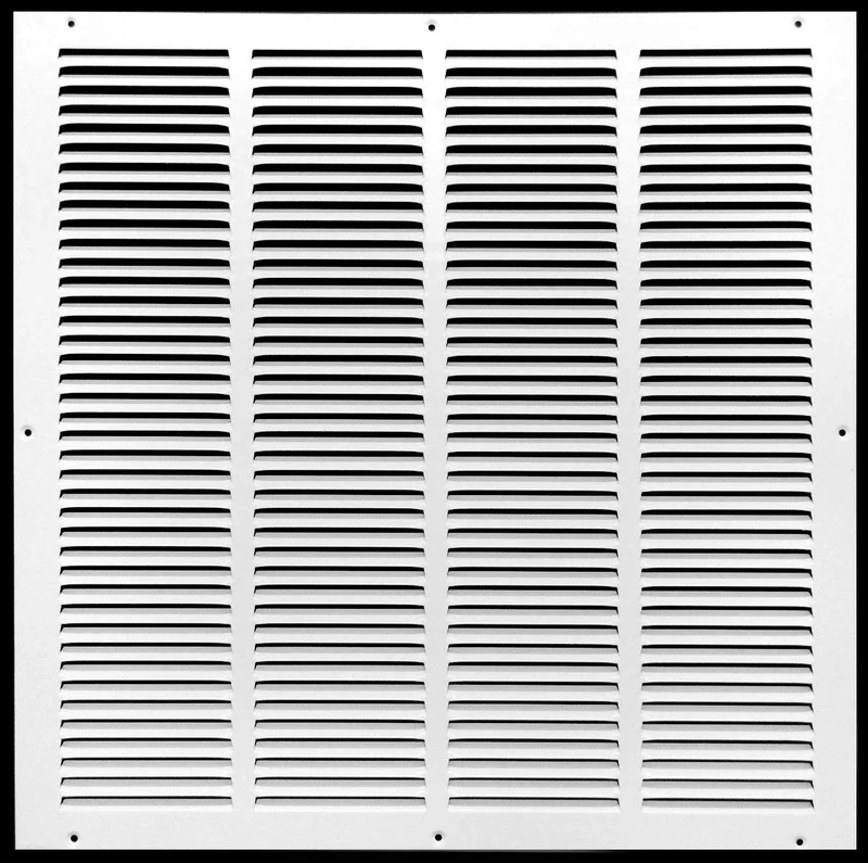 20"w X 20"h Steel Return Air Grilles - Sidewall and Ceiling - HVAC Duct Cover - White [Outer Dimensions: 21.75"w X 21.75"h]