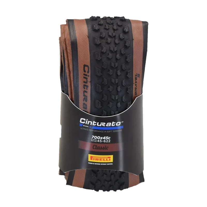 Pirelli Cinturato Gravel S Bike Tyre, Size 45-622, Classic Tan Wall