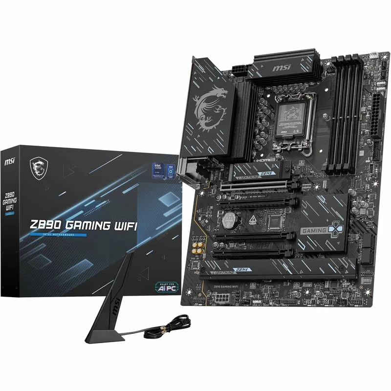 Z890 GAMING WIFI Motherboard, ATX - Supports Intel Core Ultra Processors (Series 2), LGA 1851 - DDR5 Memory Boost 8800+MT/s OC, 1 x PCIe 5.0 x16, 1 x M.2 Gen5, 2.5G LAN, Wi-Fi 7
