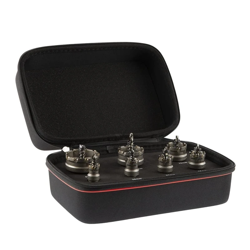 Starrett Tungsten Carbide Tipped Hole Saw Kit - KSM07001 Sheet Metal Cutter With Arbor & Pilot Drill Bit - For Drilling Stainless Steel Aluminum Alloy