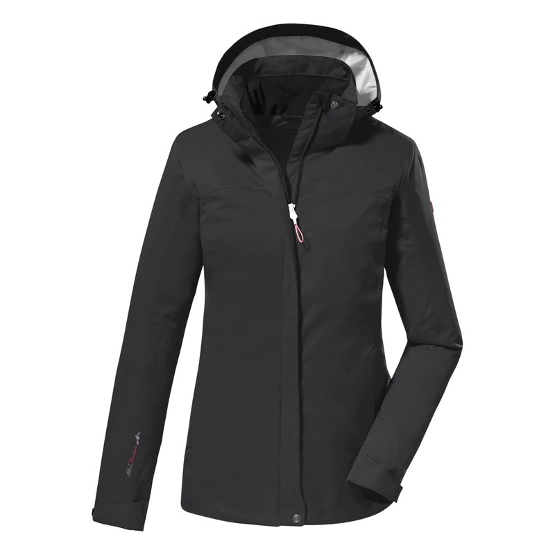 Killtec Women's Kos 133 Wmn Jckt Functional Outdoor Jacket with Zip-Off Hood, Black, 38