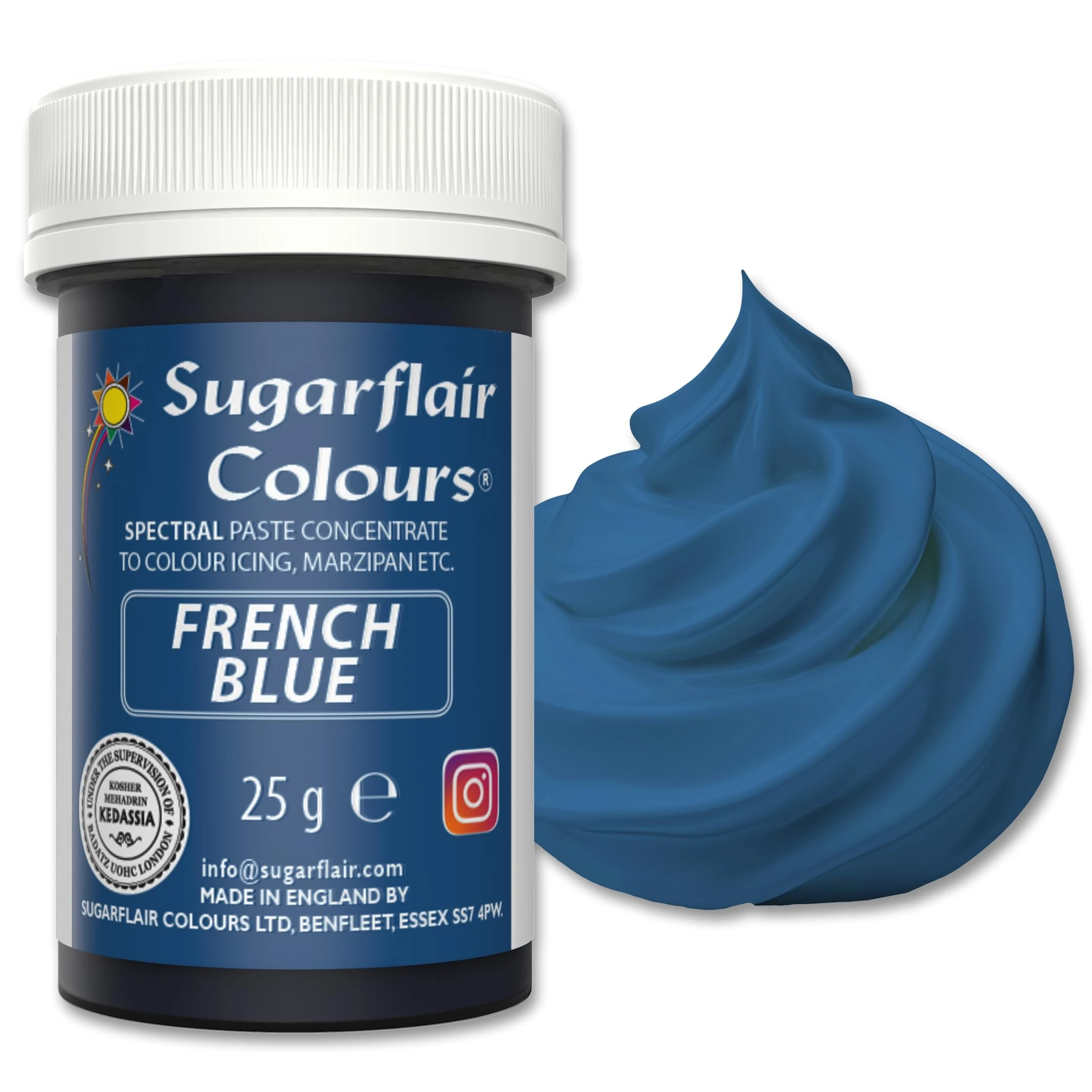 Sugarflair Food Colouring Paste French Blue, Spectral Highly Concentrated Food Colouring for Buttercream, Sugar Paste, Royal Icing, Cake Decorations and More! Vibrant Colour Food Dye! - 25g