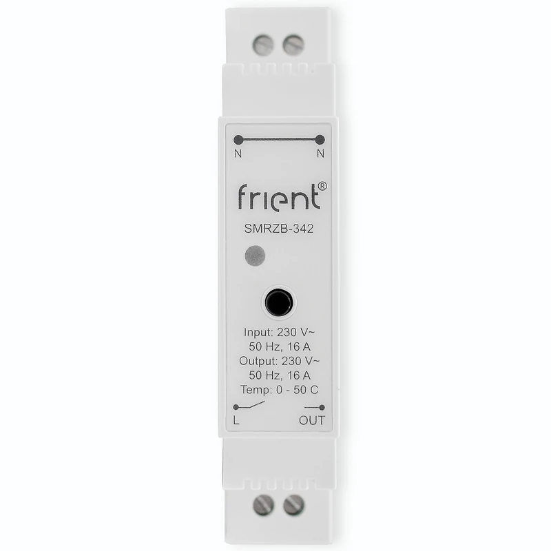 frient Smart DIN Relay | Remote on/off switch | Built-in power metering functionality| 16A | standard DIN rail mounting | Consumer Electronics | Zigbee | Works with Homey and SmartThings