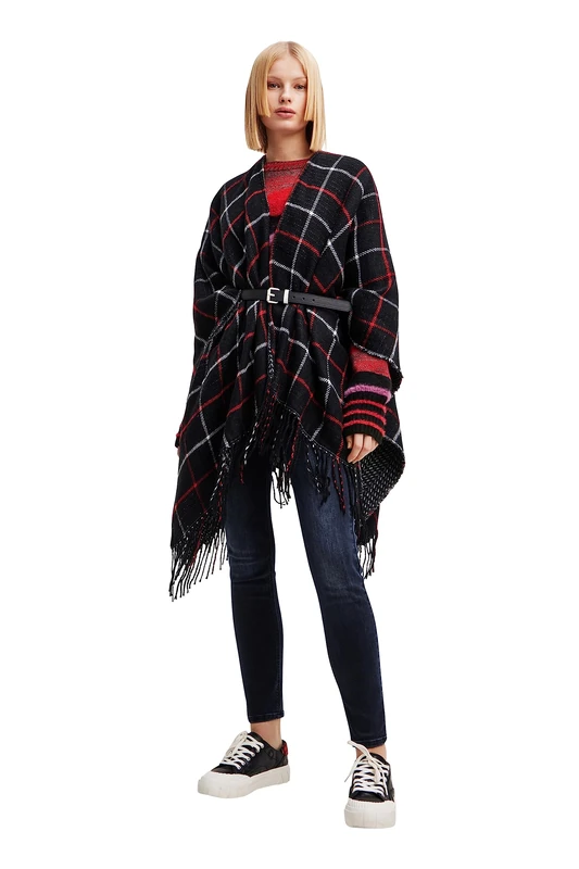 Desigual Women's PONCHO PICTURAES PARIS PONCHO PICTURES PARIS, Black, One Size