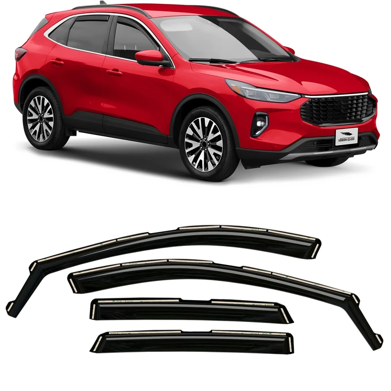 Voron Glass in-Channel Extra Durable Rain Guards for Ford Escape 2020-2023, Window Deflectors, Vent Window Visors, 4 Pieces - 200439