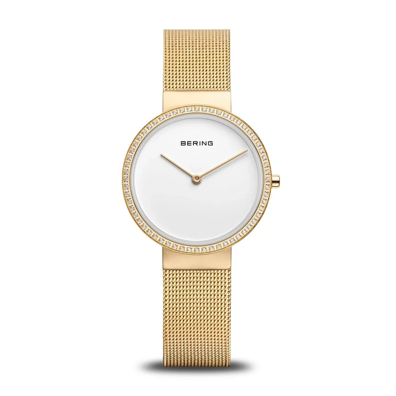 BERING Women's Watch Quartz Movement - Classic Collection with Stainless Steel and Sapphire Crystal 14531-330 , Gold/White