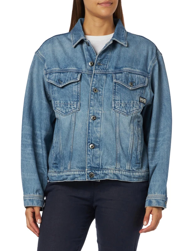 G-Star Women's Oversized Jacket, Blue (sun faded air force blue D23643-D436-C947), L