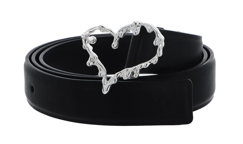 Desigual Women's BELT_HEART Belt, Black, 95