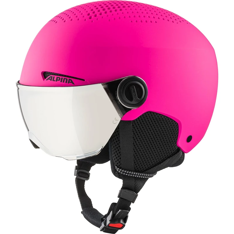 ALPINA Unisex - Children, ZUPO VISOR Q-LITE ski helmet, pink matt, 51-55 cm
