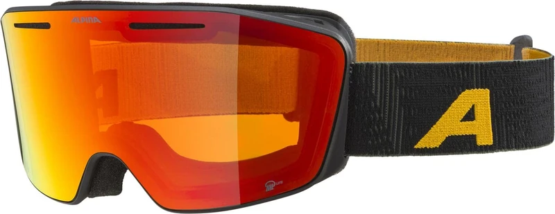 ALPINA Unisex - Adults, NENDAZ Q-LITE ski goggles, black-yellow matt, One Size