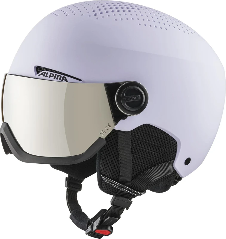 ALPINA Unisex - Adults, ARBER VISOR Q-LITE ski helmet, lilac matt, 51-55 cm