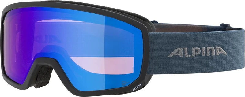 ALPINA Unisex - Adults, SCARABEO S Q-LITE ski goggles, black-dirtblue matt, One Size