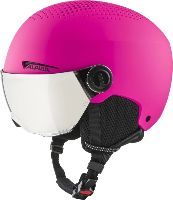 ALPINA Unisex - Children, ZUPO VISOR Q-LITE ski helmet, pink matt, 48-52 cm