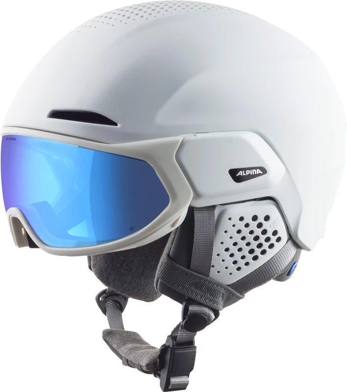 ALPINA Unisex - Adults, ALTO Q-LITE ski helmet, white matt (blue revo), 55-59 cm