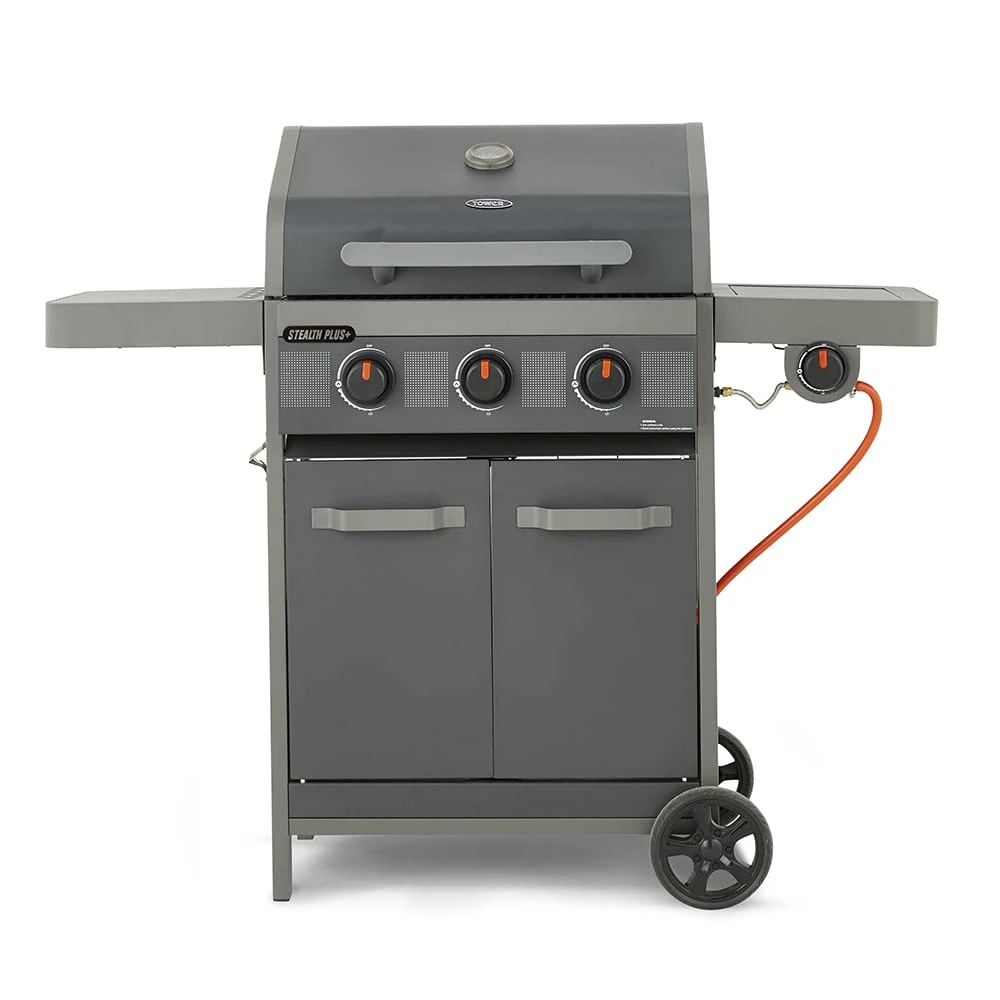 Tower T978523 Plus 4 Burner 3+1 Gas BBQ with Side Burner, Built-in Thermometer, Black