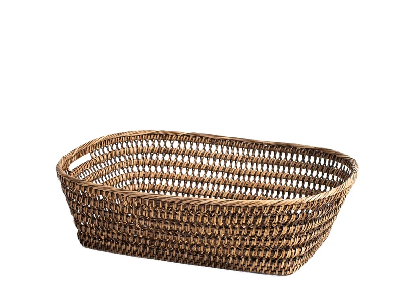 H&h rectangular rattan basket cm 42x34x12h