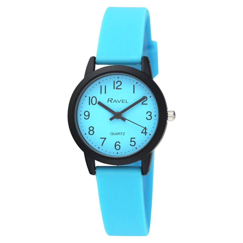 Ravel Summer in Black 30mm Watch - Turquoise Dial, Quartz R1813.6