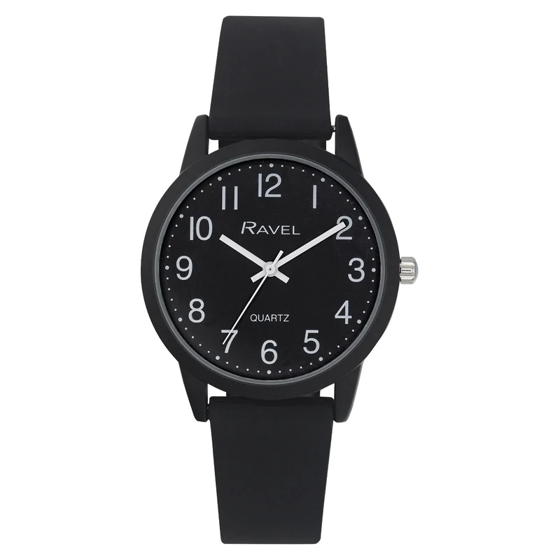 Ravel - Summer in Black Silicone Watch (30mm case) - Analogue Quartz - R1813.3 - Black
