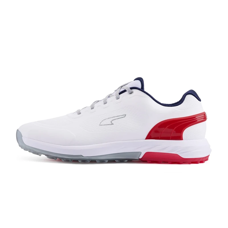 pumagolf Men's Alphacat Nitro Sneaker, Puma White-for All Time Red-Puma Navy, 9.5 UK