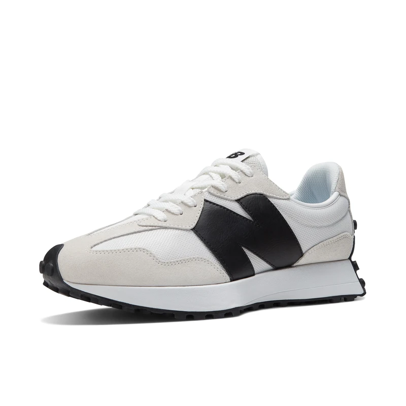 New Balance Men's 327 Shoes, White/Black, 3.5/M - Image 1