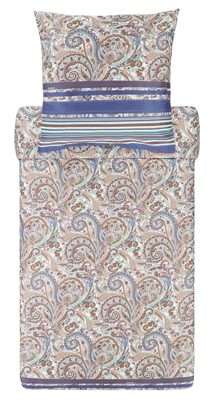 Bassetti NOTO 9321860 Bed Linen + 1 Pillowcase 100% Cotton Sateen in Grey G1 Dimensions: 155 x 220 cm + 1 Carat 80 x 80 cm