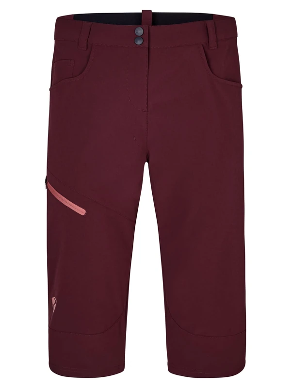 Ziener Nioba Women's Outdoor Shorts/Cycling/Hiking Trousers - Breathable, Quick-Drying, Elastic, 3/4, Knee-Length Velvet Red