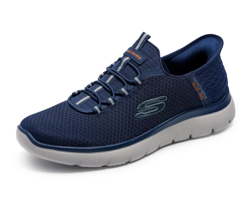Skechers Men's Summits HIGH Range Sneaker, Navy, 7.5 Wide UK
