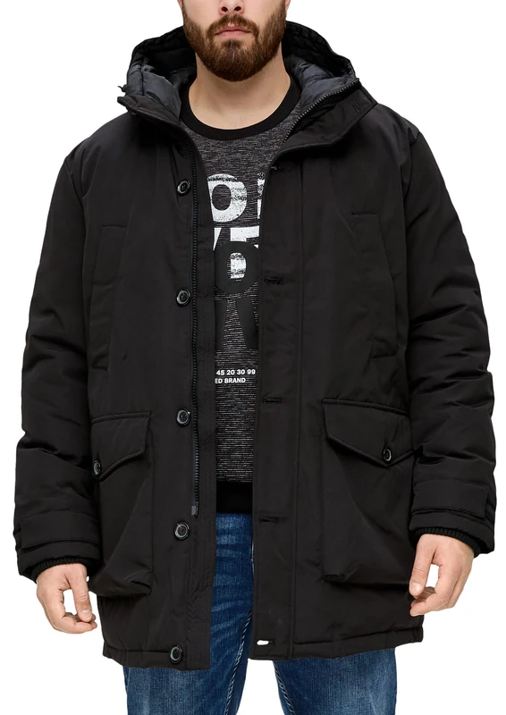 s.Oliver Big Size Men's 10.3.16.16.160.2137170 Outdoor Coat, Black, XXL