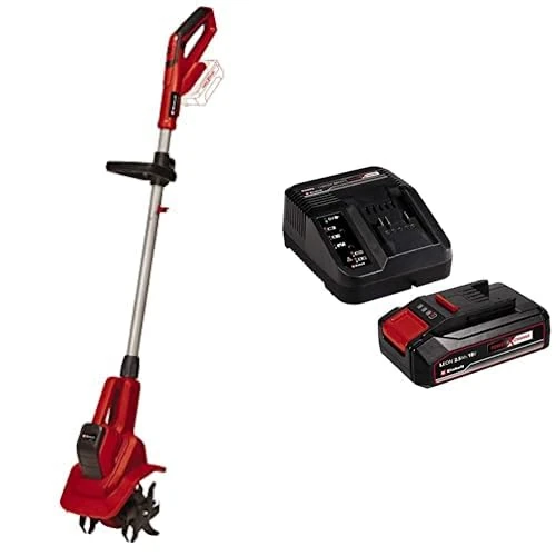 Einhell Power X-Change 18V Cordless Garden Rotavator With Battery And Charger ~ Powerful Soil Cultivator, 20cm Working Width, 15cm Working Depth ~ GE-CR 18/20 Li E Tiller + 2.5Ah Starter Kit