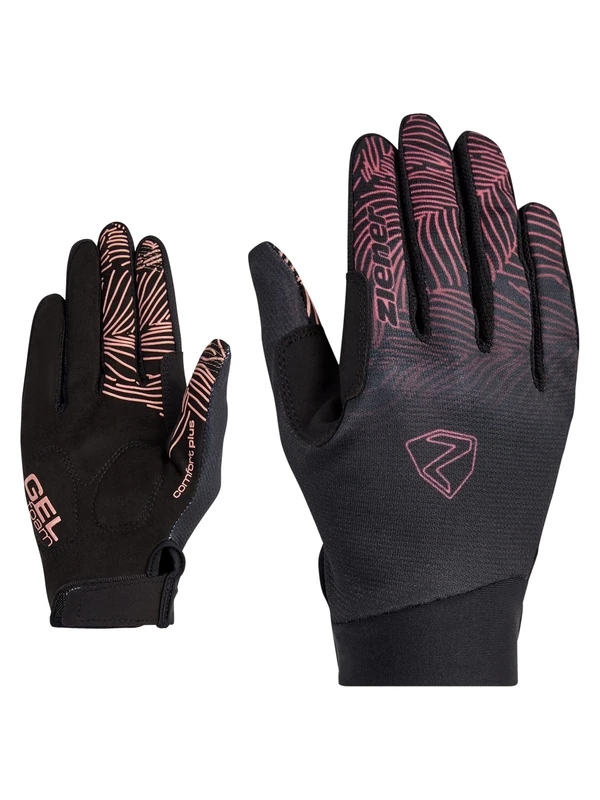 Ziener Women's Conny Cycling/Mountain Bike/Cycling Gloves | Long Finger with Touch Function - Breathable, Cushioning, Pink Dust, 7.5