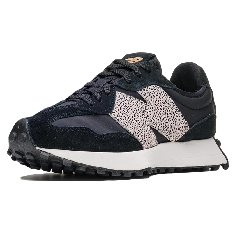 New Balance Women's 327 Shoes, Black/Sea Salt, 6.5/M