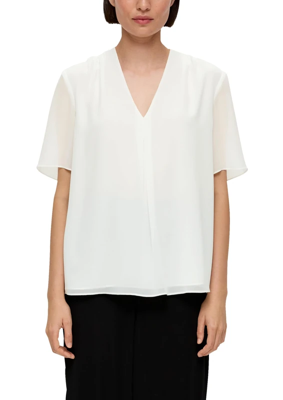 s.Oliver BLACK LABEL V-Neck Blouse, Ecru, 12