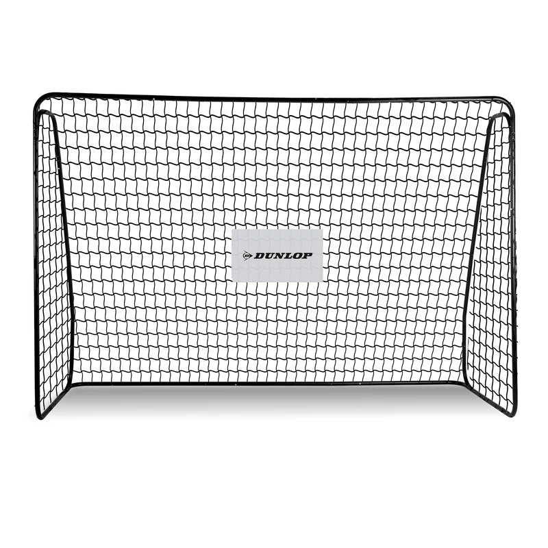 Dunlop Football Goal 300 x 205 x 120 cm - Black Metal Football Goal for Garden & Indoor Use - Adults & Kids - Easy Assembly