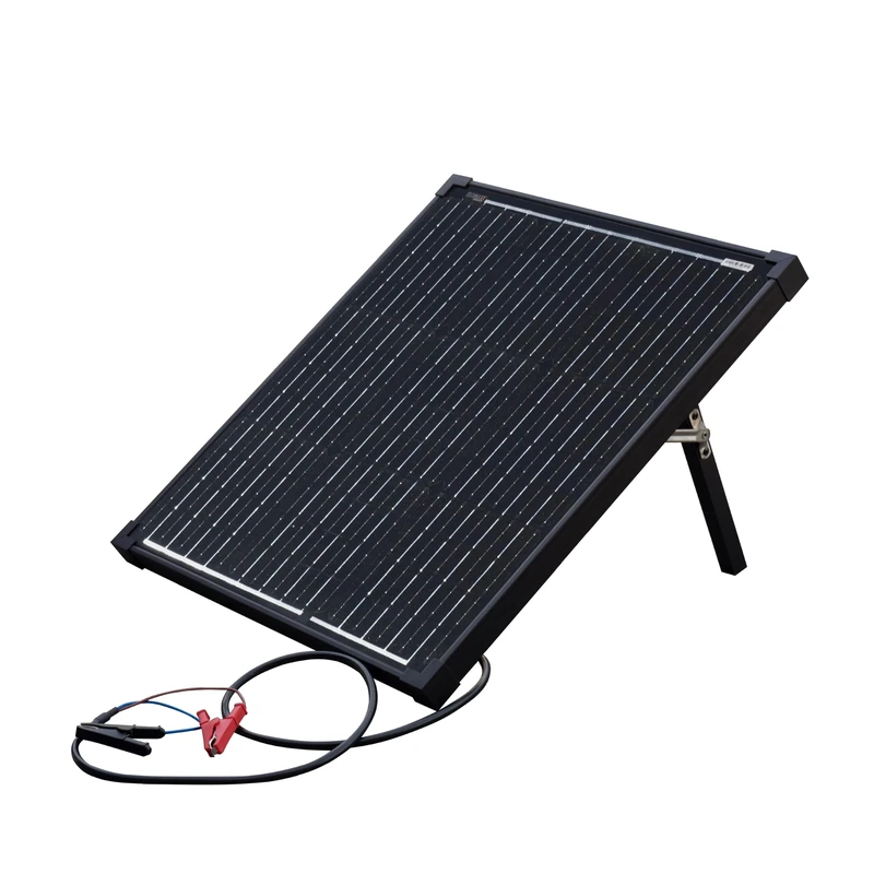 Technaxx 50W Solar Charger Set TX-214 - Monocrystalline Portable Power Solar Panel with Charge Controller with LCD Display - Ideal for Garden, Camping