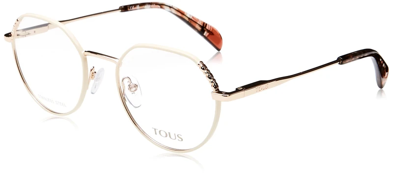 TOUS Glasses for Women, Shiny Rose Gold W/Beige Parts, UK 22