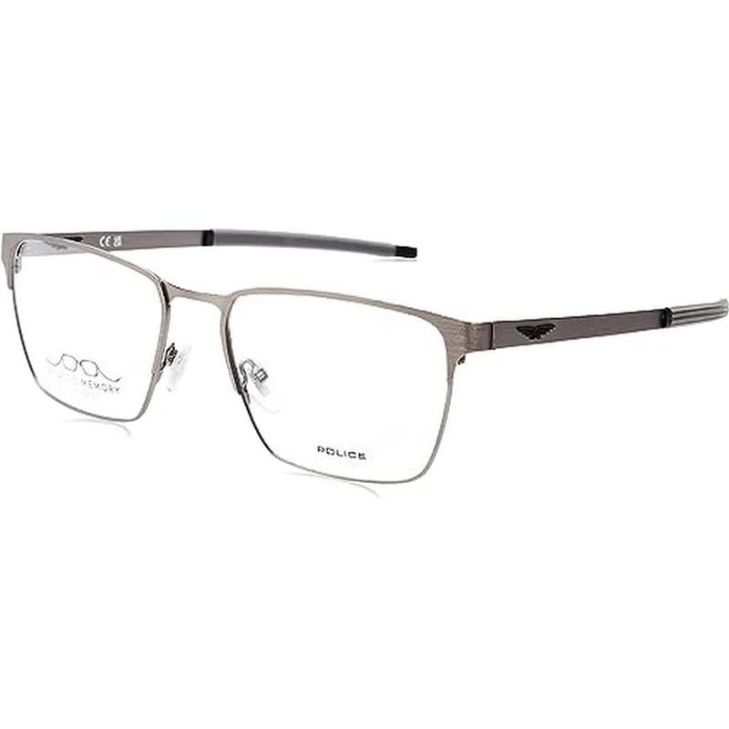 Police Men's Eyewear, Total Semi Matt Satin Gun, 56