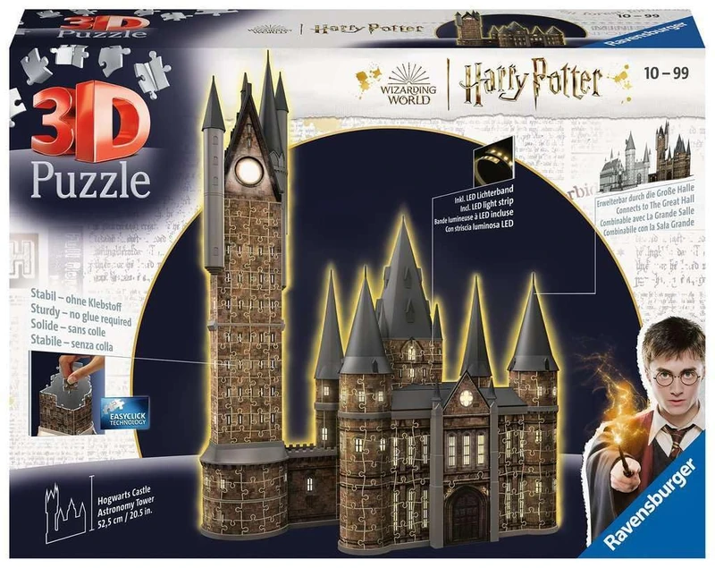 Ravensburger - 3D Puzzle Astronomical Tower Of Hogwarts LED | 3D Puzzle Children From 10 Years | Modeling To Build Children Of 626 Pieces | Child Gift 10 Years And Over