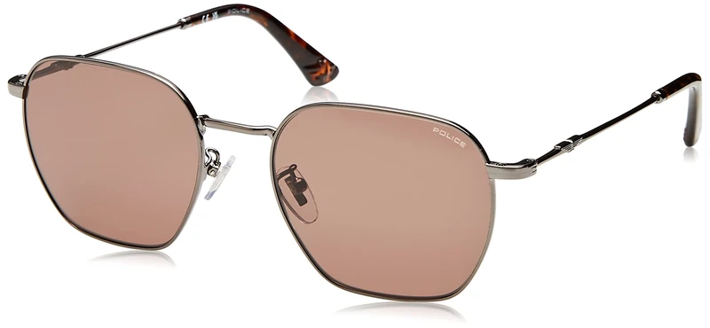 POLICE Men's SPLL06 Sunglasses, TOTAL SHINY GUN, 54 - Image 1