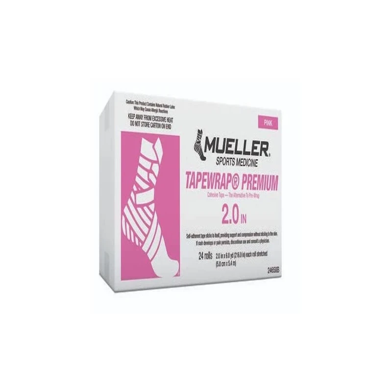 Mueller TapeWrap Premium Pink - 5cm x 5.4m Pack of 24 Rolls