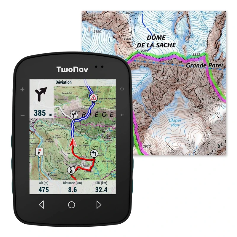TwoNav Terra (32 GB) + IGN Top25 Full Map Sports GPS with 3.7 Inch Wide Screen for Mountain, Hiking, Mountain Biking, with Maps Included, Turquoise