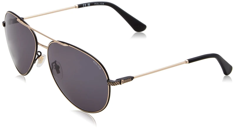 POLICE Men's SPLL11 Sunglasses, ROSE GOLD WITH SEMI MATT BLACK PARTS, 59