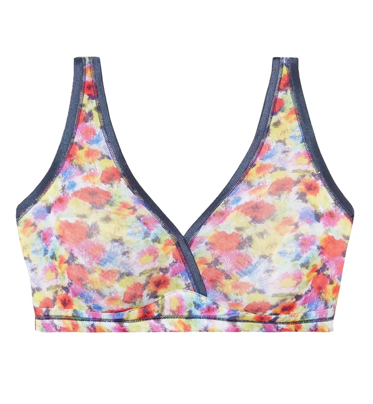 Cosabella Soire Confidence Print CURVY Bralette (SOICP1310),Small,Pop Flower, Pop Flower, S