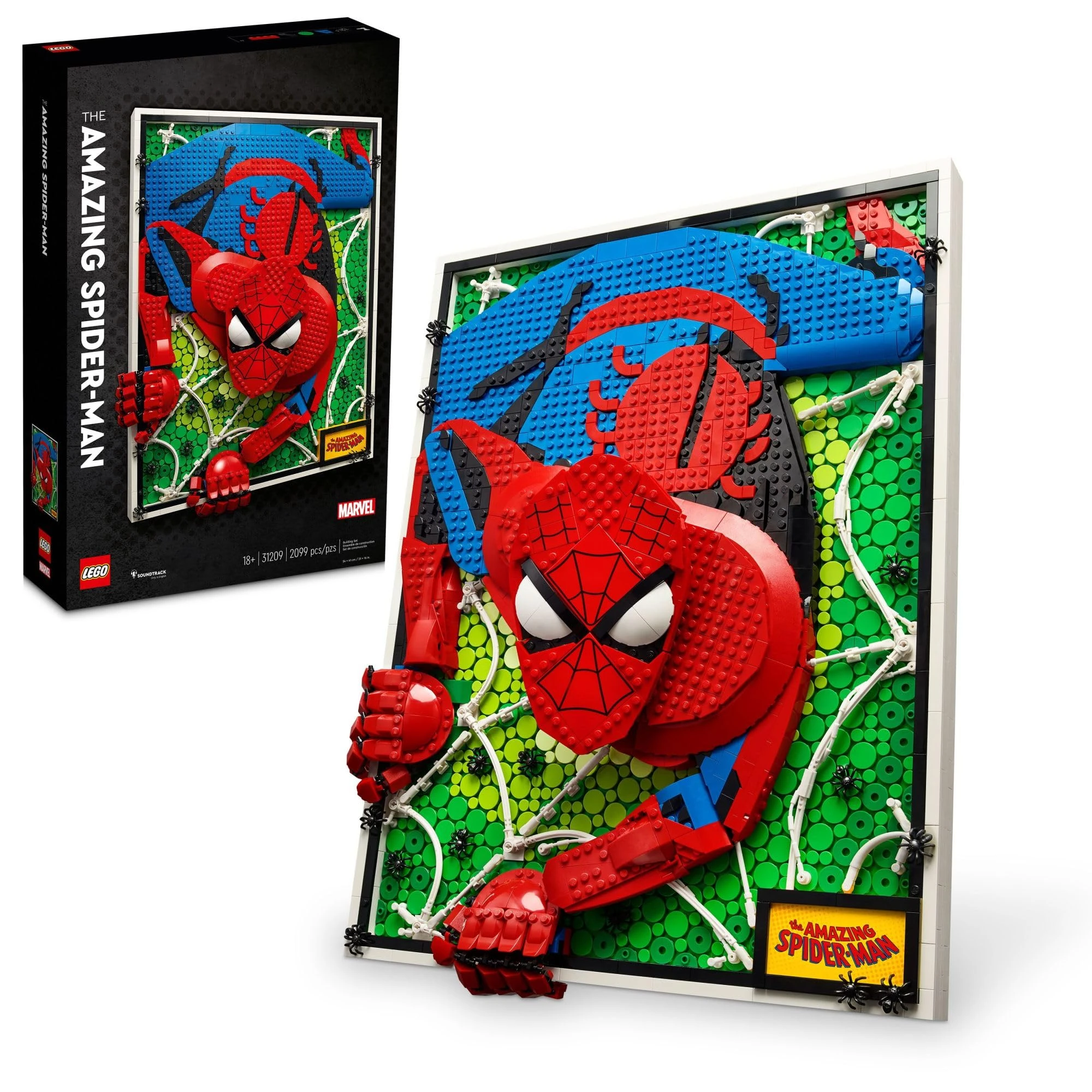 LEGO Art The Amazing Spider-Man 31209 Build & Display Home Decor Wall Art Kit, Nostalgic Super Hero Gift for Adults or Back to School Gift for Teen Spider-Man Fans, 6425635