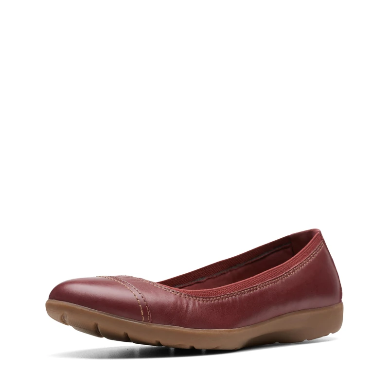 Clarks Women's Meadow Opal Ballet Flat, Chestnut Leather, 8 - Image 1